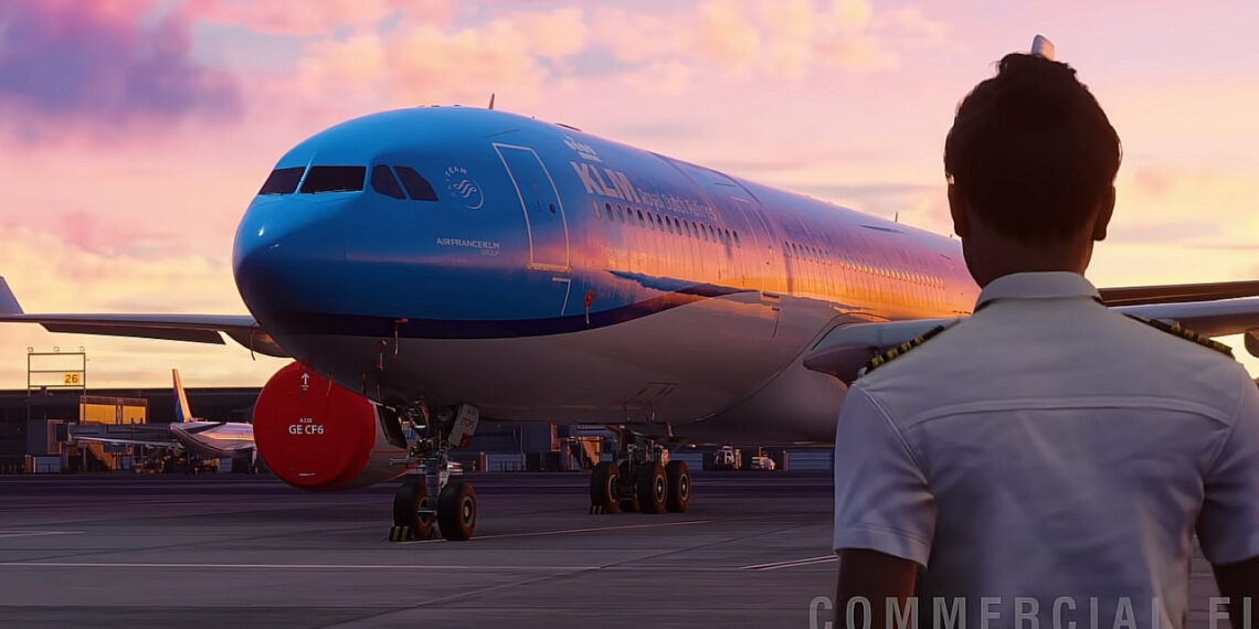 Microsoft Flight Simulator 2024'ten ekran görüntüsü. Bir pilot ve uçak.