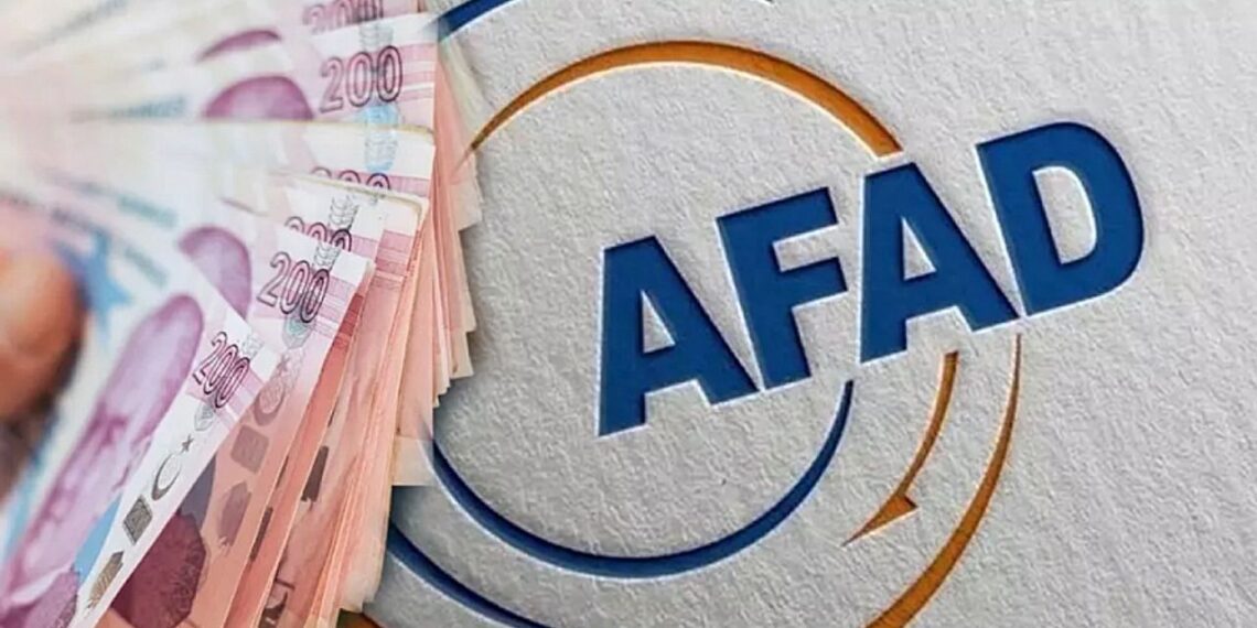 Para desteği ve bir kağıt üzerinde yer alan AFAD logosu
